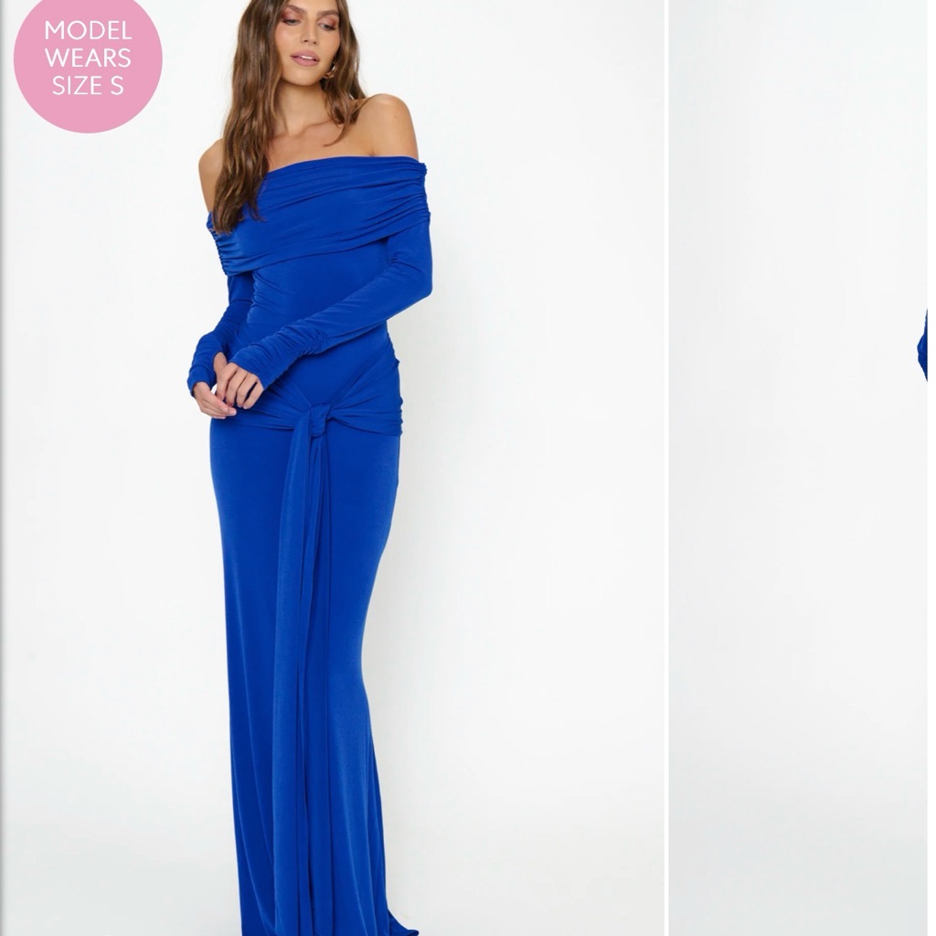 Show Me Your Mumu Off-Shoulder Royal Blue Maxi Dress
